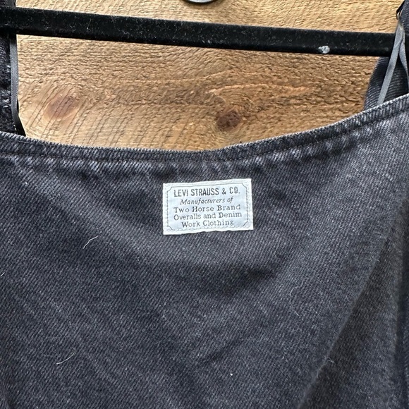 Levi’s Black Denim Puff Sleeve Button-Front Dress (Size M) NEW WITH TAGS - Picture 5 of 11